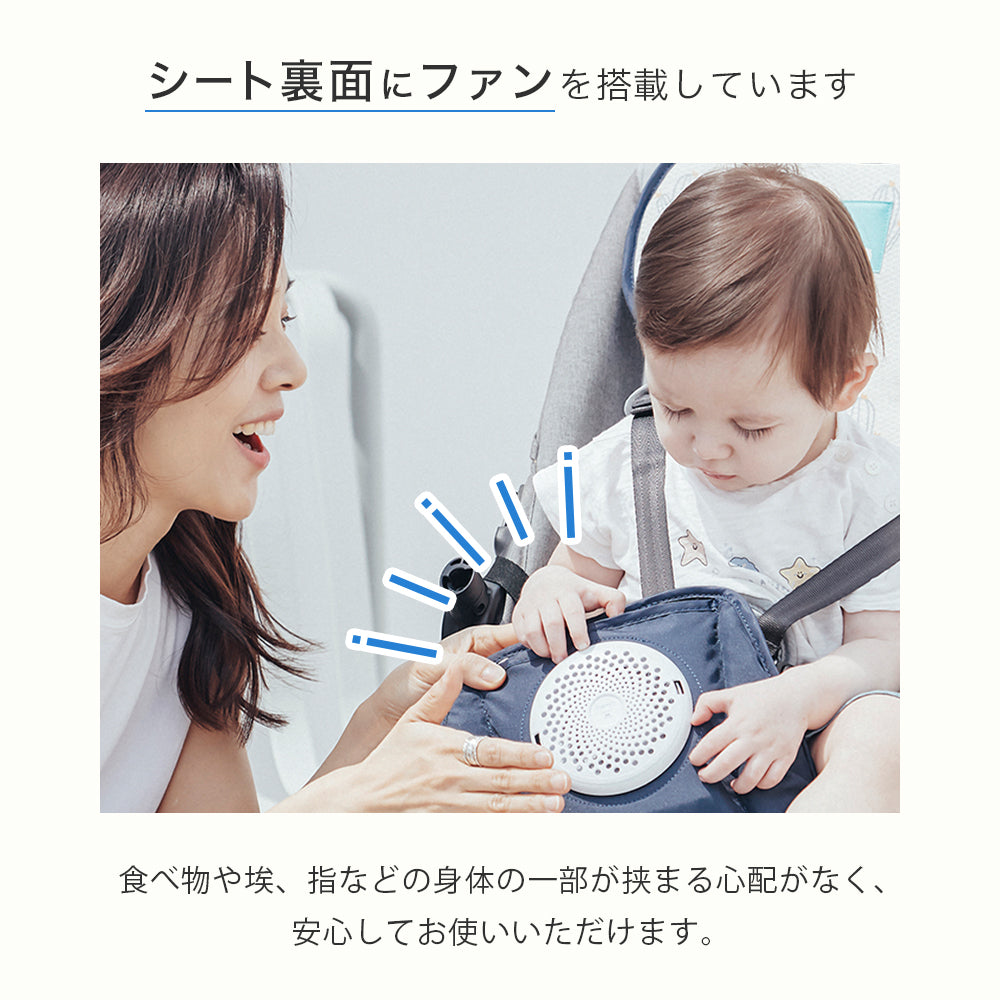 シートの裏面にファンを搭載