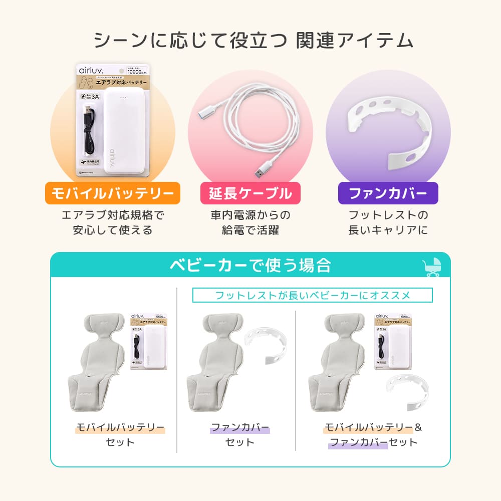 【在庫限り最大20％OFF】 [公式]エアラブ4プラス オレオ | airluv4+ oreo 送風機付きクールシート