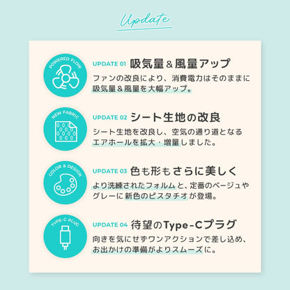 最新モデル｜[公式] エアラブ5 マカロン｜ airluv5 macaron 送風機付きクールシート