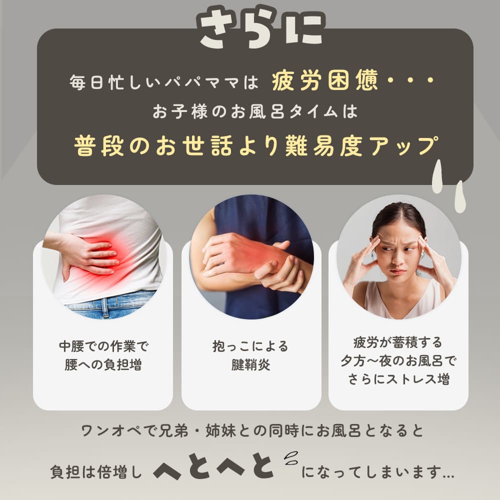 パパママの疲労も大きいお風呂タイム