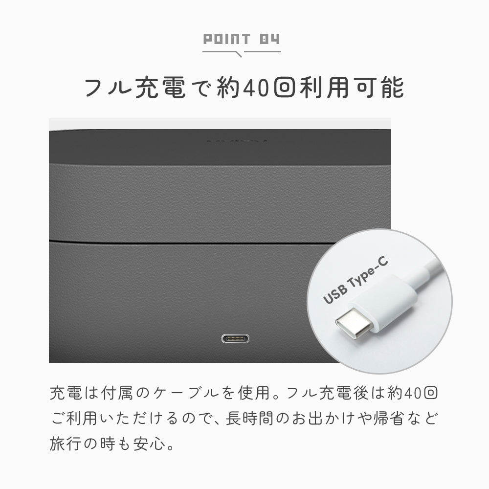 フル充電で約40回利用可能