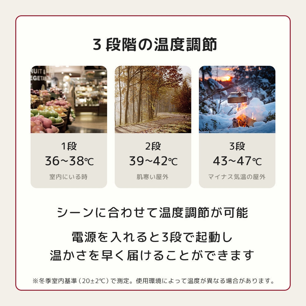 3段階の温度調整
